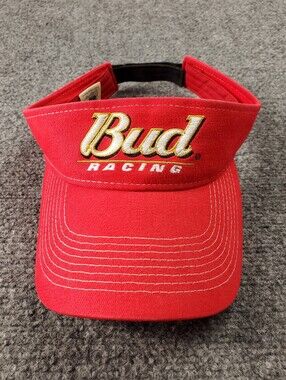 Vintage Y2K Budweiser Visor Hat Cap Nascar Racing Beer Advertisement Summer Golf